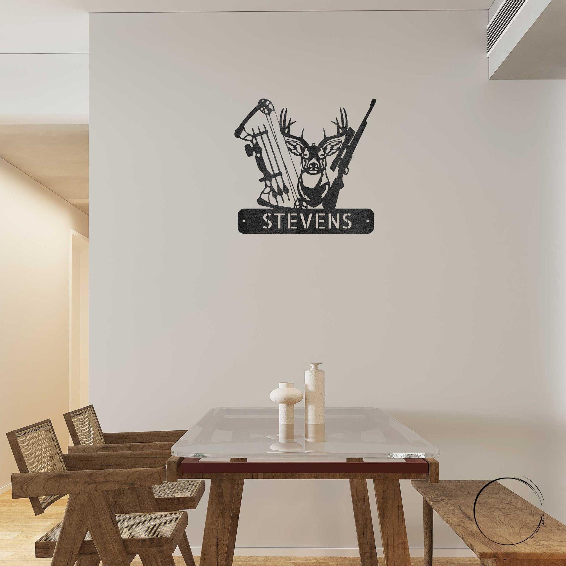 Deer Hunter - Bow Hunting Personalized Name Metal Art Wall Sign - Mallard Moon Gift Shop