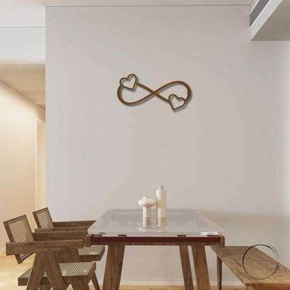Double Heart Infinity Steel Wall Sign - Mallard Moon Gift Shop
