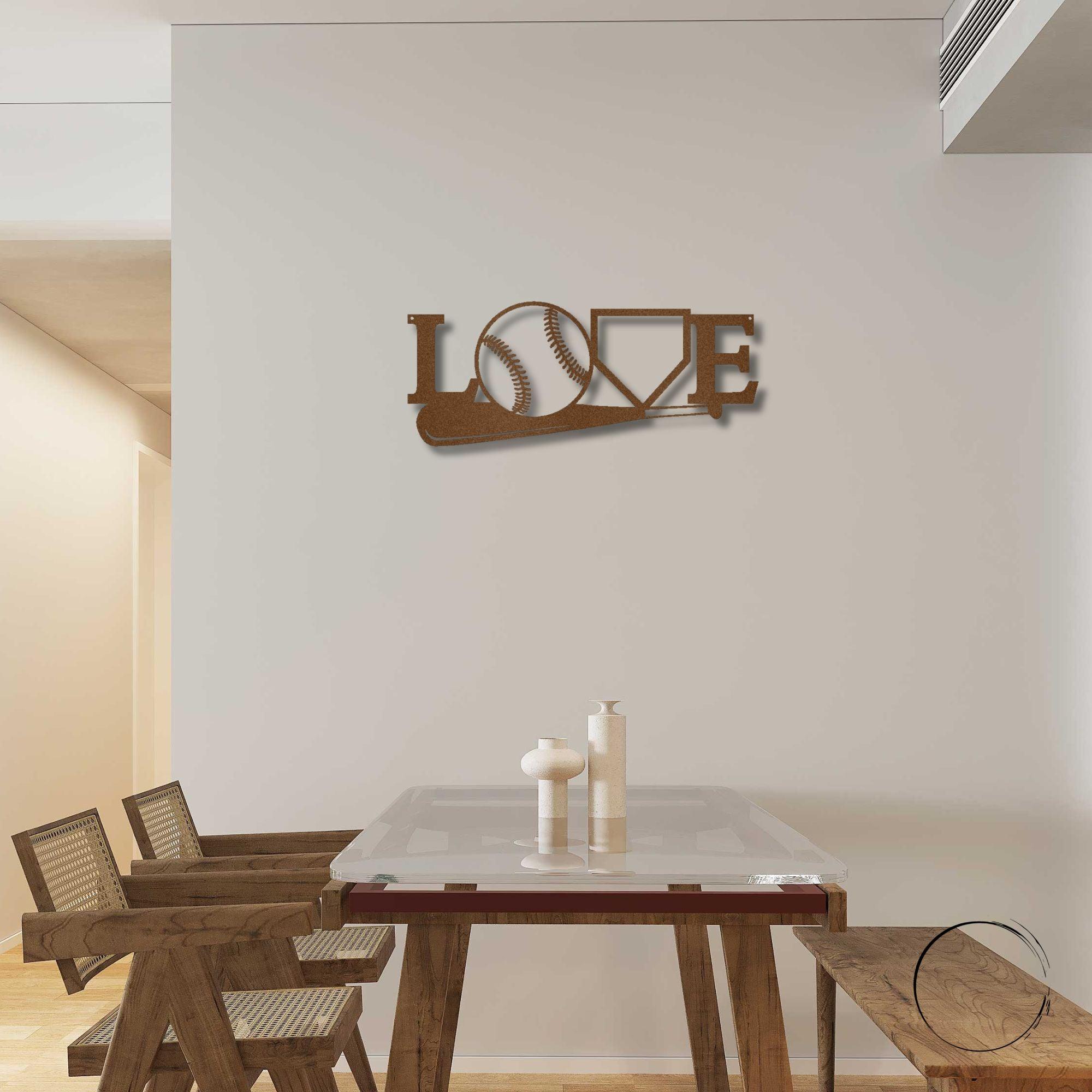 Baseball Love the Game Metal Art Wall Sign - Mallard Moon Gift Shop