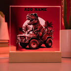 Dinosaur Monster Truck Personalized Acrylic Plaque Nightlight