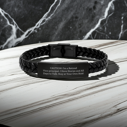 Funny Vice-principal Gifts: Interlaced Leather Bracelet for Him or Her, With Stories to Share and Memorable Days - Gifts from Friends, Family, or Coworkers