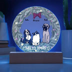 Dog and Cat Holiday Wreath Personalized Acrylic Plaque