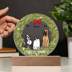 Dog and Cat Holiday Wreath Personalized Acrylic Plaque