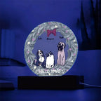 Dog and Cat Holiday Wreath Personalized Acrylic Plaque