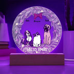 Dog and Cat Holiday Wreath Personalized Acrylic Plaque
