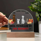 Dog Lover Gift - This Area is Patrolled by 24 Hour Security Personalized Acrylic Plaque