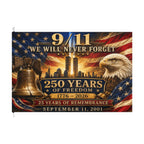 September 11 Never Forget House Flag 25 Years Remembrance