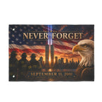 Twin Towers Patriotic Remembrance Flag, 9/11 Memorial Decor, Never Forget Double Sided Flag, September 11 Firefighter Tribute,