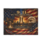 9/11 Never Forget Flag, September 11 Memorial Flag, Double Sided Grommet 911 Remembrance Flag, Patriotic Eagle Liberty Bell Decor