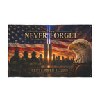 Twin Towers Patriotic Remembrance Flag, 9/11 Memorial Decor, Never Forget Double Sided Flag, September 11 Firefighter Tribute,