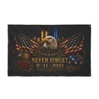 Never Forget 9/11 Double-Sided Memorial Flag – Eagle & Firefighter Tribute