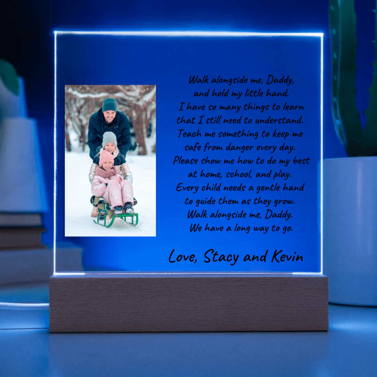 Custom Photo Upload Acrylic Plaque Walk With Me Daddy - Mallard Moon Gift Shop
