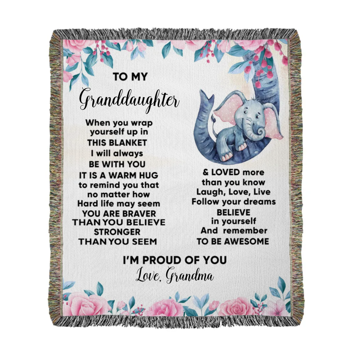 To My Daughter - You are Braver than you Believe and Loved More Than You Know Heirloom Woven Blanket - Mallard Moon Gift Shop