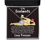 To My Soulmate Dazzling Love Knot Necklace with Message Card and Gift Box