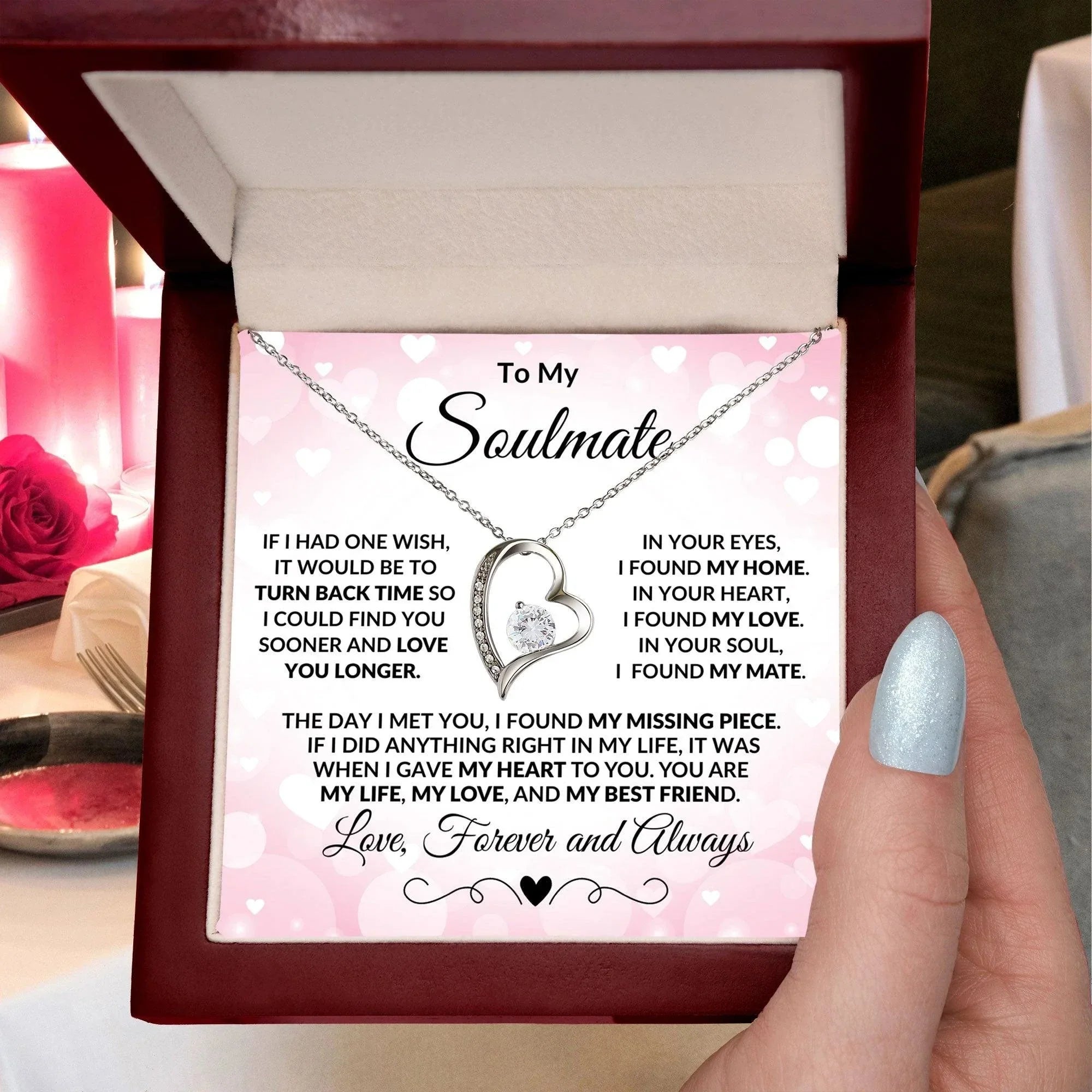 Gift for Soulmate - My Dreams Came True - Forever Love Heart Pendant Necklace
