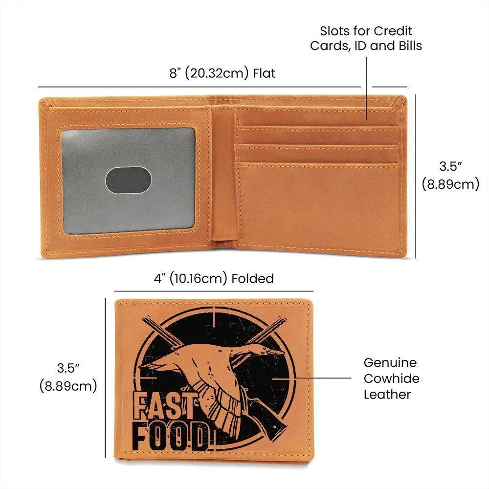 Duck Hunter Fast Food Leather Wallet