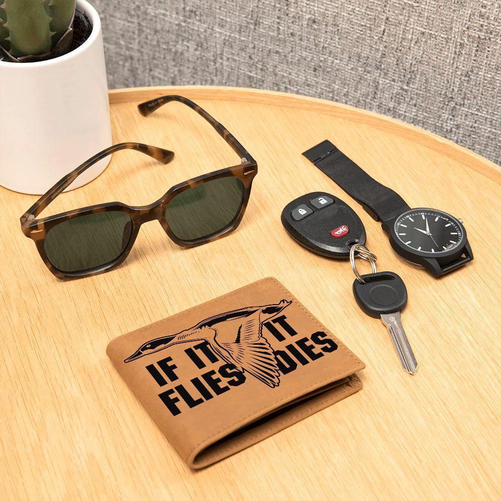 Duck Hunter If it Flies it Dies Leather Wallet