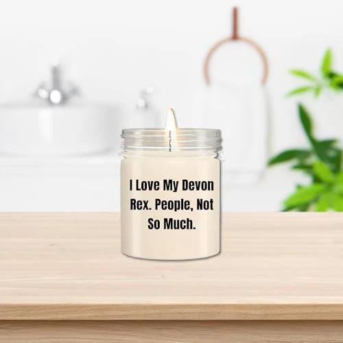 Devon Rex Cat Lover's 9oz Vanilla Soy Candle, Funny Quote Gifts from Men to Women Friends Family on Valentine's, Unique Devon Rex Cat Gifts