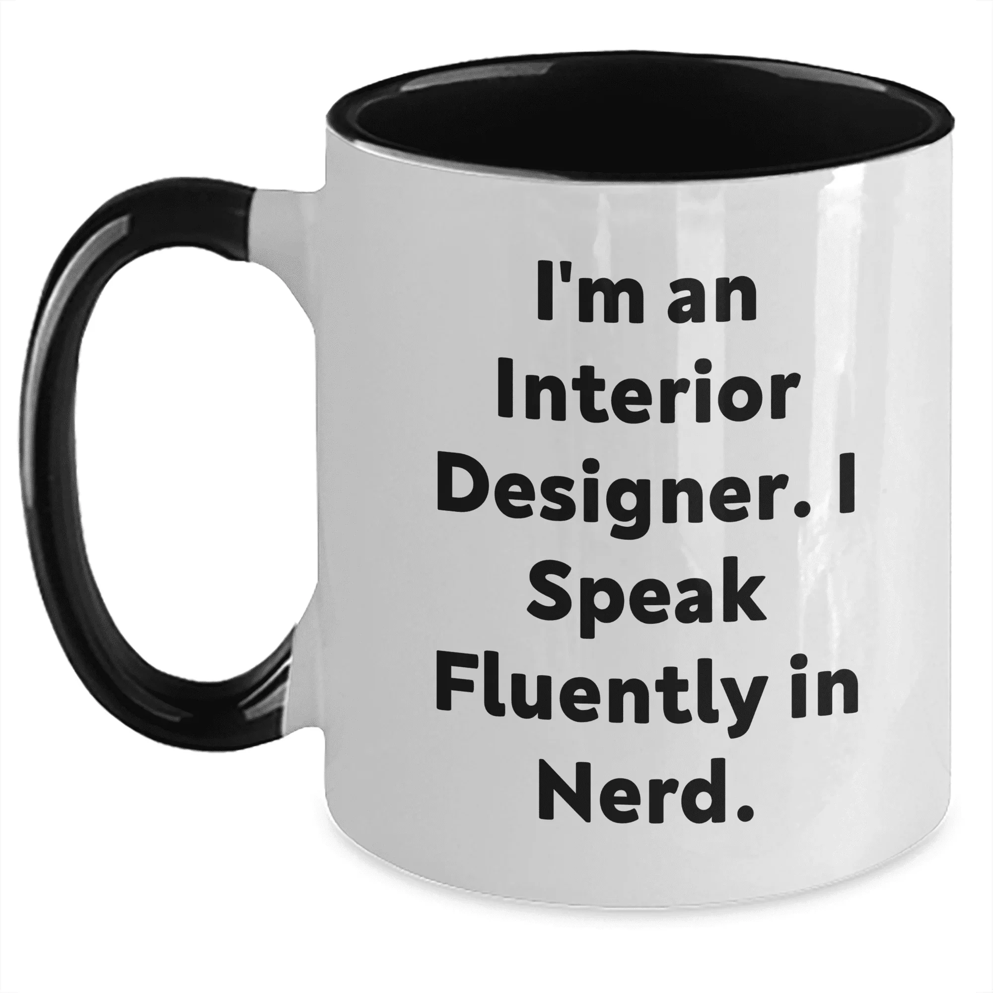 Funny Interior Designer Gifts I Speak Fluently In genius Two Tone Coffee Mug for Mom Interior Designer's Day Unique Gifts from Dad to Mom