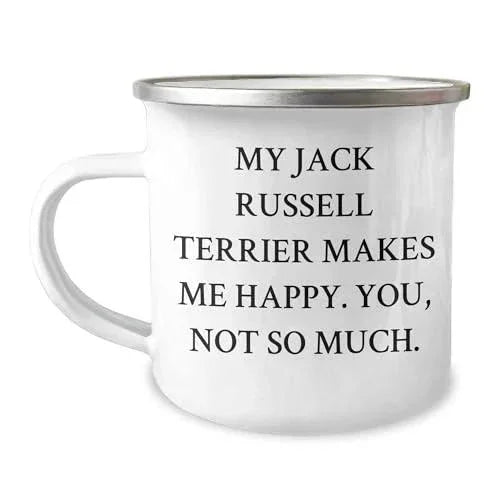 Funny Jack Russell Terrier Dog Gifts for Him from Men, Unique Christmas Camping Mug