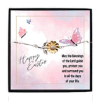 Easter Gift for Sister – Sunflower Bracelet for Teen & Adult Sisters – Sterling Silver with 18K Gold-Plated Petals – Christian Jewelry with Blessings Message Card