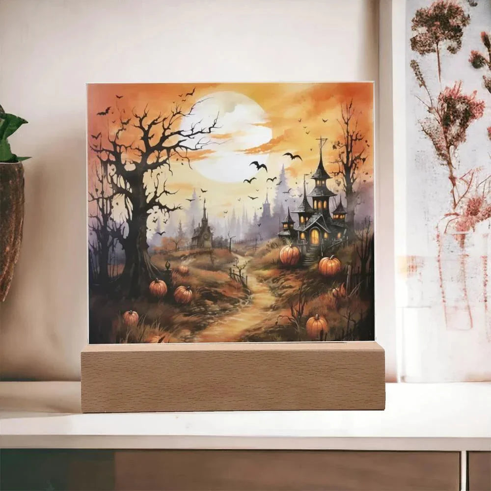 Eerie Mansion Estate: Acrylic Plaque Halloween Decor