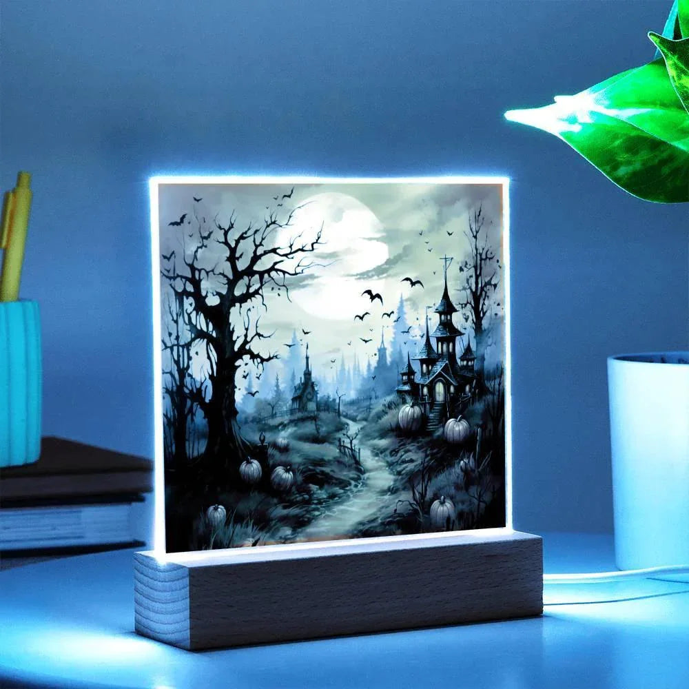 Eerie Mansion Estate: Acrylic Plaque Halloween Decor