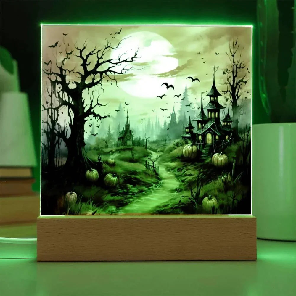 Eerie Mansion Estate: Acrylic Plaque Halloween Decor