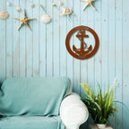 Elaborate Anchor Ring Personalized Name Indoor Outdoor Steel Wall Sign Metal Art