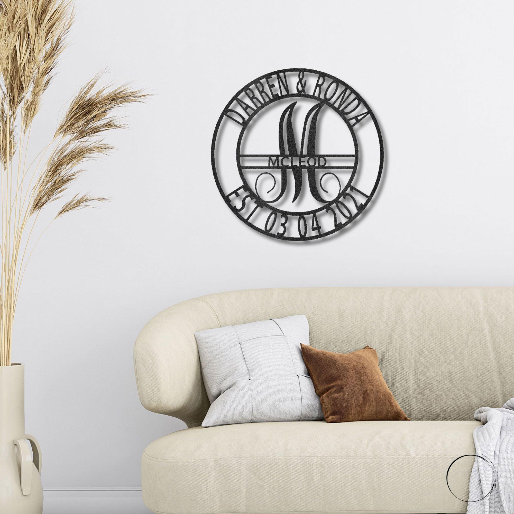 Elaborate Name Personalized Indoor Outdoor Steel Wall Sign Metal Art - Mallard Moon Gift Shop