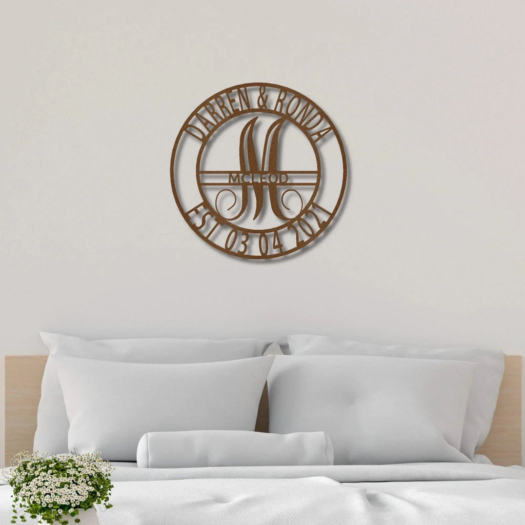 Elaborate Name Personalized Indoor Outdoor Steel Wall Sign Metal Art