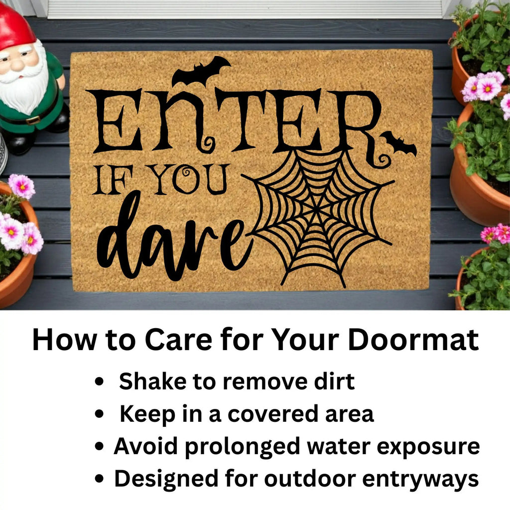 Enter If You Dare Doormat – Spooky Halloween Outdoor Coir Mat Décor