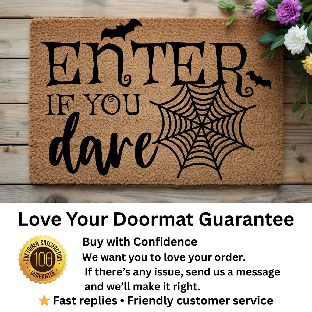 Enter If You Dare Doormat – Spooky Halloween Outdoor Coir Mat Décor