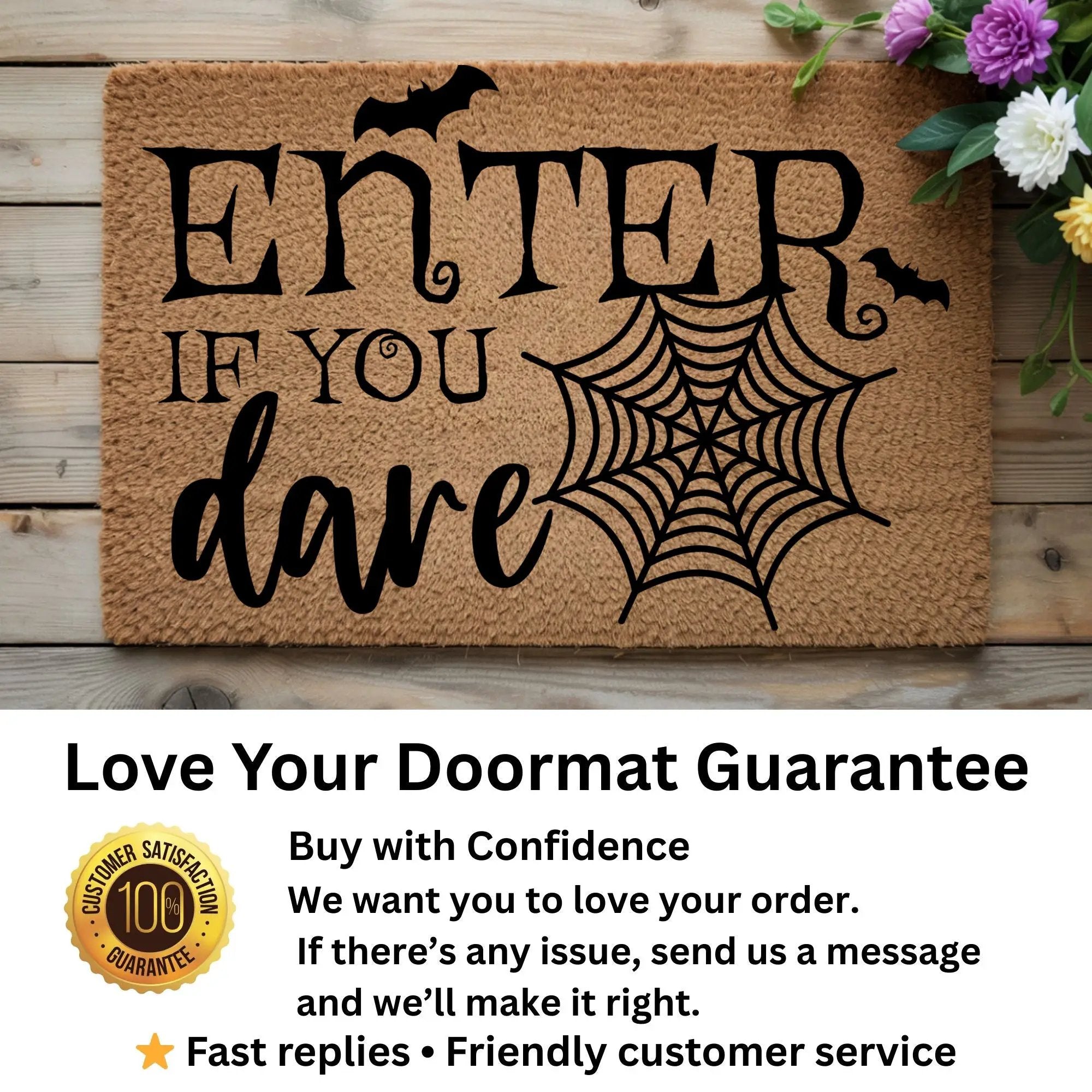 Enter If You Dare Doormat – Spooky Halloween Outdoor Coir Mat Décor