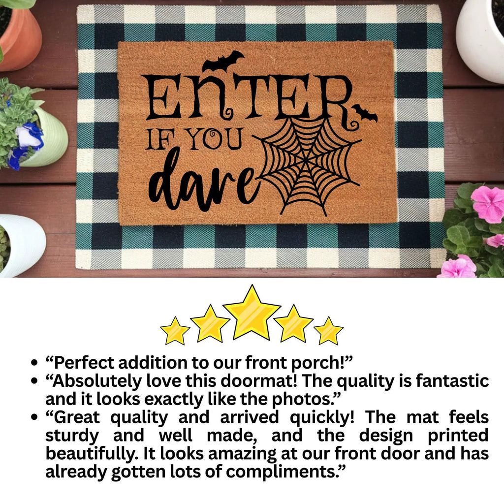 Enter If You Dare Doormat – Spooky Halloween Outdoor Coir Mat Décor