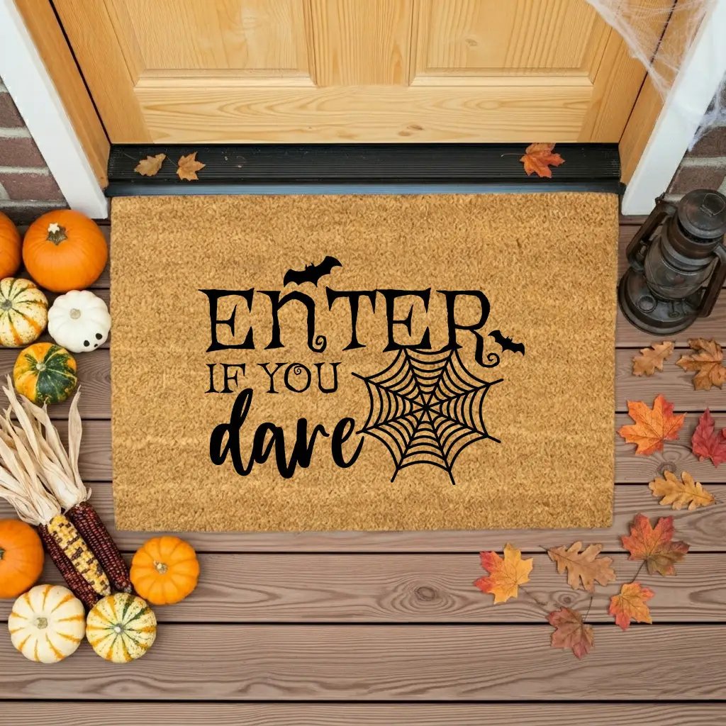Enter If You Dare Doormat – Spooky Halloween Outdoor Coir Mat Décor