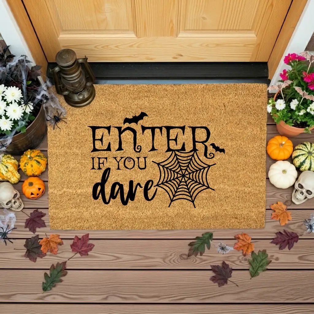Enter If You Dare Doormat – Spooky Halloween Outdoor Coir Mat Décor