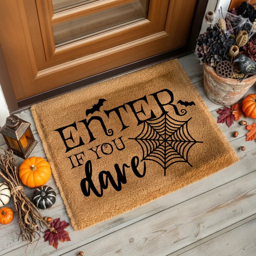 Enter If You Dare Doormat – Spooky Halloween Outdoor Coir Mat Décor