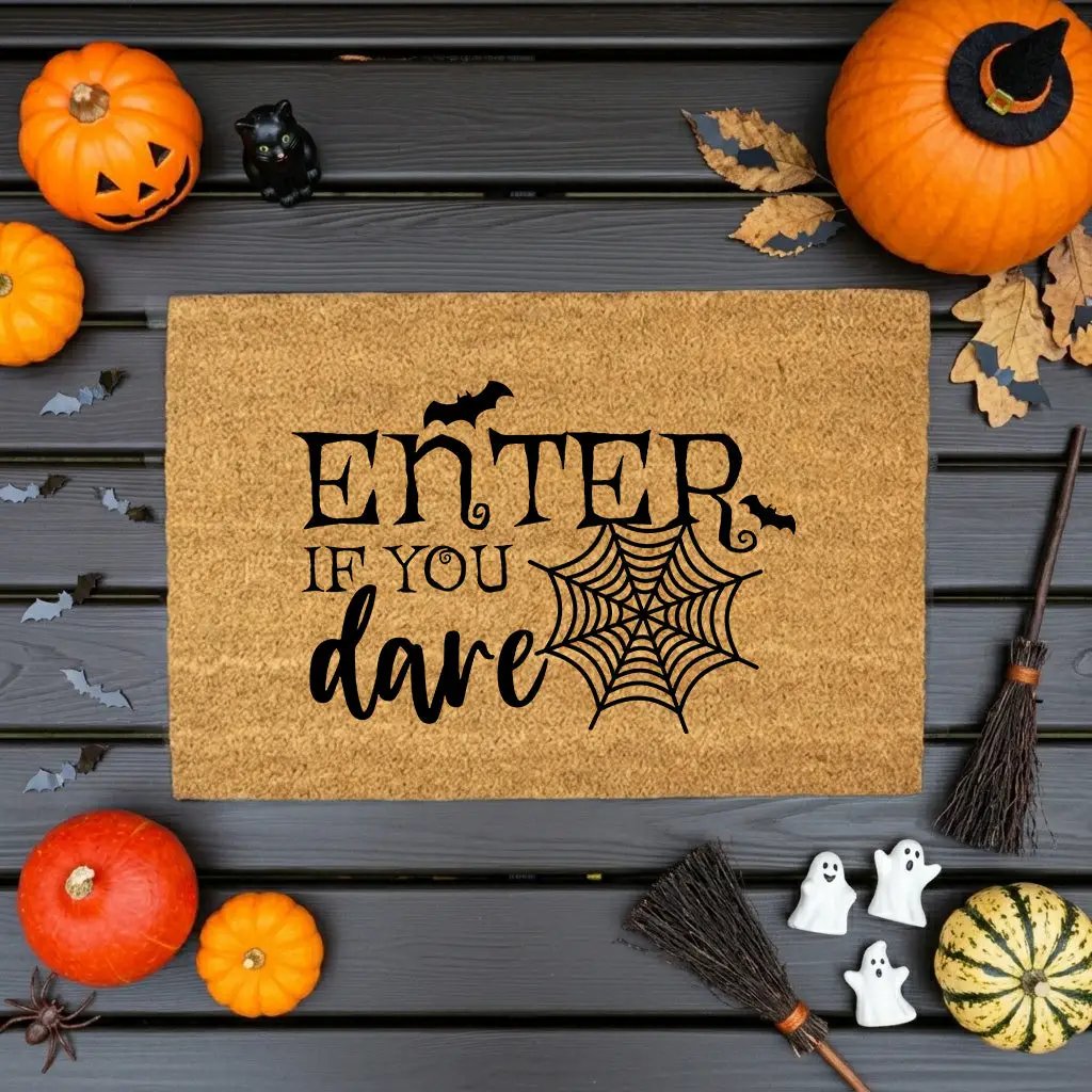 Enter If You Dare Doormat – Spooky Halloween Outdoor Coir Mat Décor