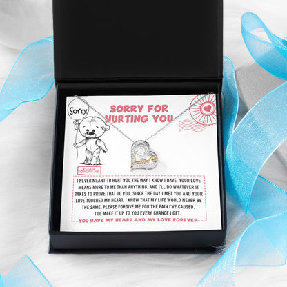 Apology Gift for Girlfriend, Wife, Soulmate - Sorry, Every Chance - Love Dancing Heart Pendant Necklace - Mallard Moon Gift Shop