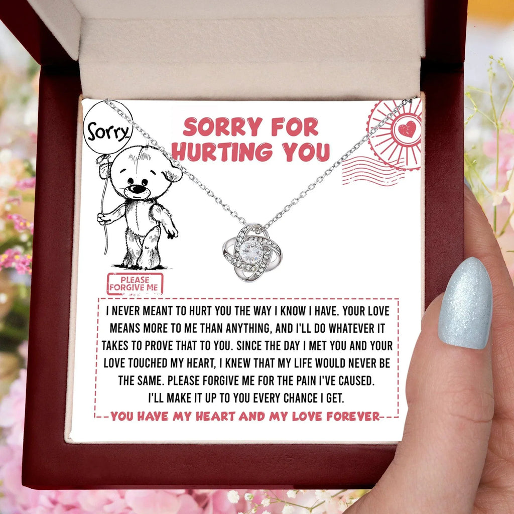 Apology Gift for Girlfriend, Wife, Soulmate - Sorry, Every Chance - Love Knot Pendant Necklace