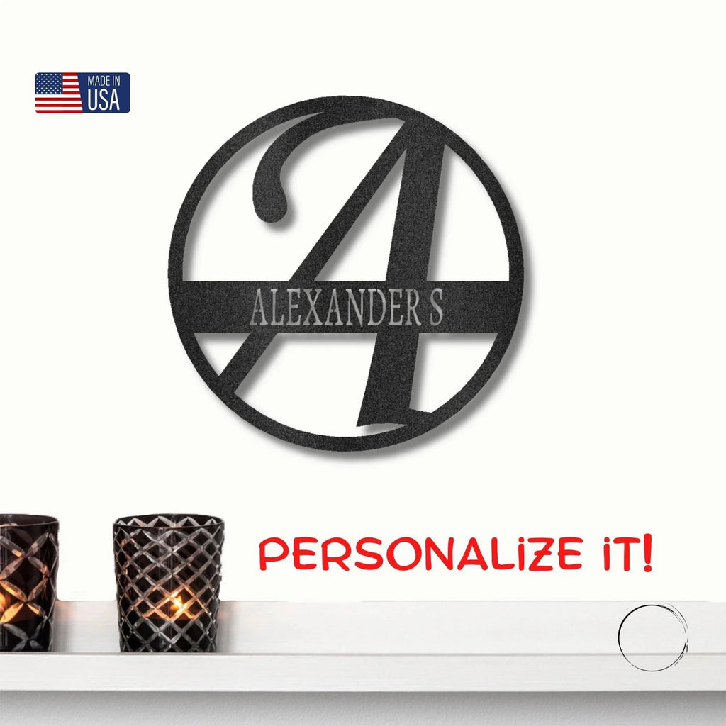Exemplary Family Name Personalized Indoor Outdoor Steel Wall Sign Art