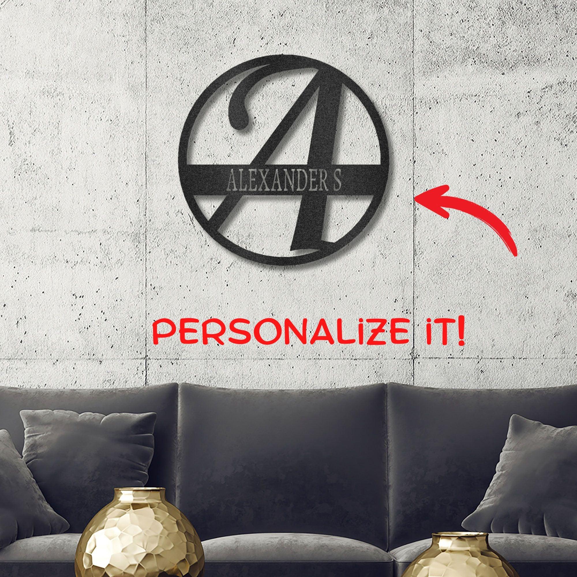 Exemplary Family Name Personalized Indoor Outdoor Steel Wall Sign Art - Mallard Moon Gift Shop