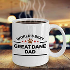 Spring Pet Products World's Best Great Dane Dad - Funny Great Dane Lover White Ceramic Mug, Gift for Dog Moms, Dads, and Pet Parents