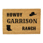Personalized Ranch Doormat, Western Cowboy Welcome Mat, Custom Family Name Doormat, Rustic Farmhouse Entry Rug, Country Porch Decor