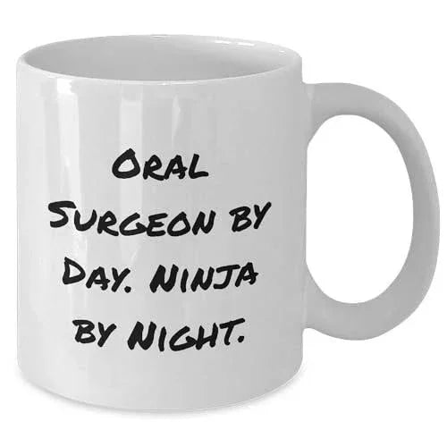 Spring Pet Products Oral Surgeon By Day. Ninja By Night. Gifts from Friends for Oral Surgeon White Coffee Mug, 11oz or 15oz Capacity, Ceramic, Microwave and Dishwasher Safe this Christmas