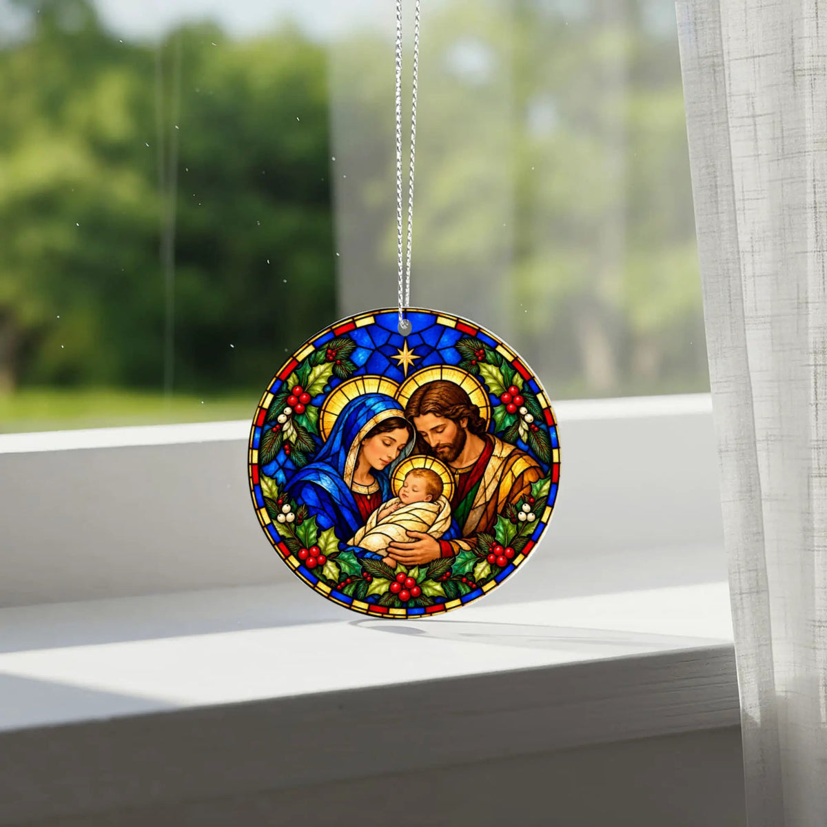 Nativity Christmas Ornament, Personalized Holy Family Ornament, Baby Jesus Christmas Gift, Religious Christian Ornament, Nativity Keepsake