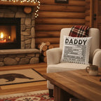Dad Nutrition Facts Indoor/Outdoor Throw Pillow | Funny Father's Day Pillow | Dad Gift Cushion | Patio & Home Decor