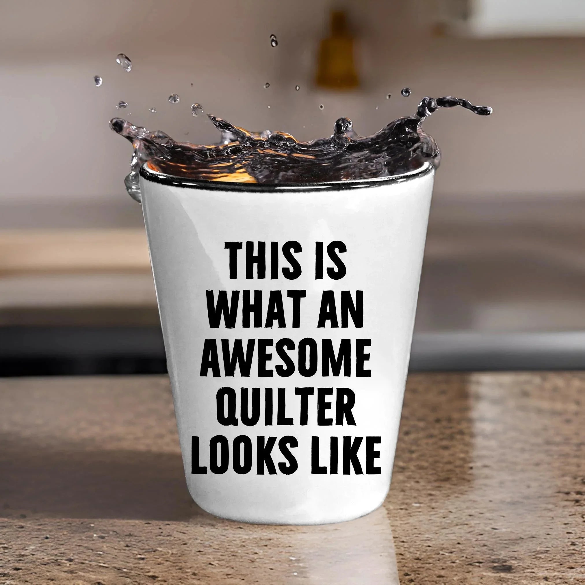 Quilter Gifts from Friends for Quilter, Quilter Shot Glass, Funny Quote, This Is What An Awesome Quilter Looks Like Christmas Unique Gifts