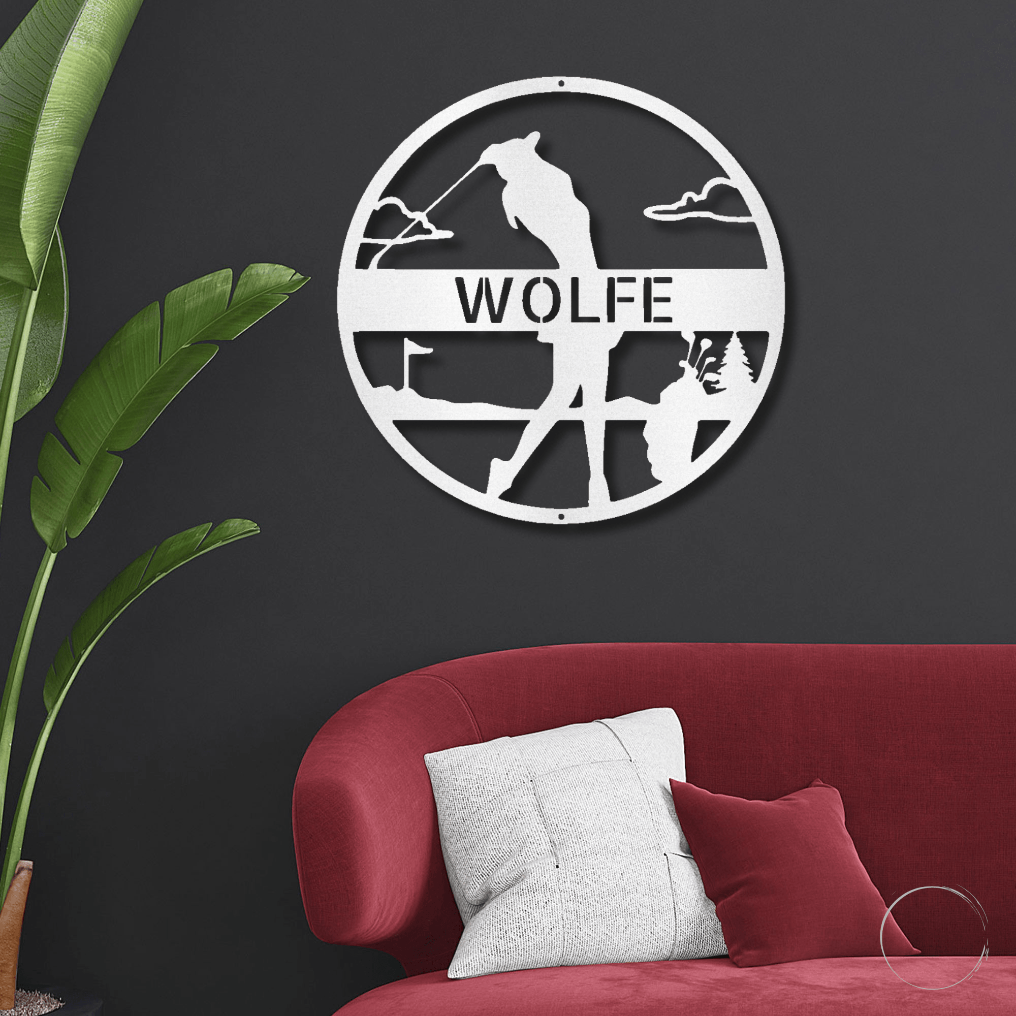 Fairway Finesse: Personalized Lady Golfer Metal Wall Art - Mallard Moon Gift Shop